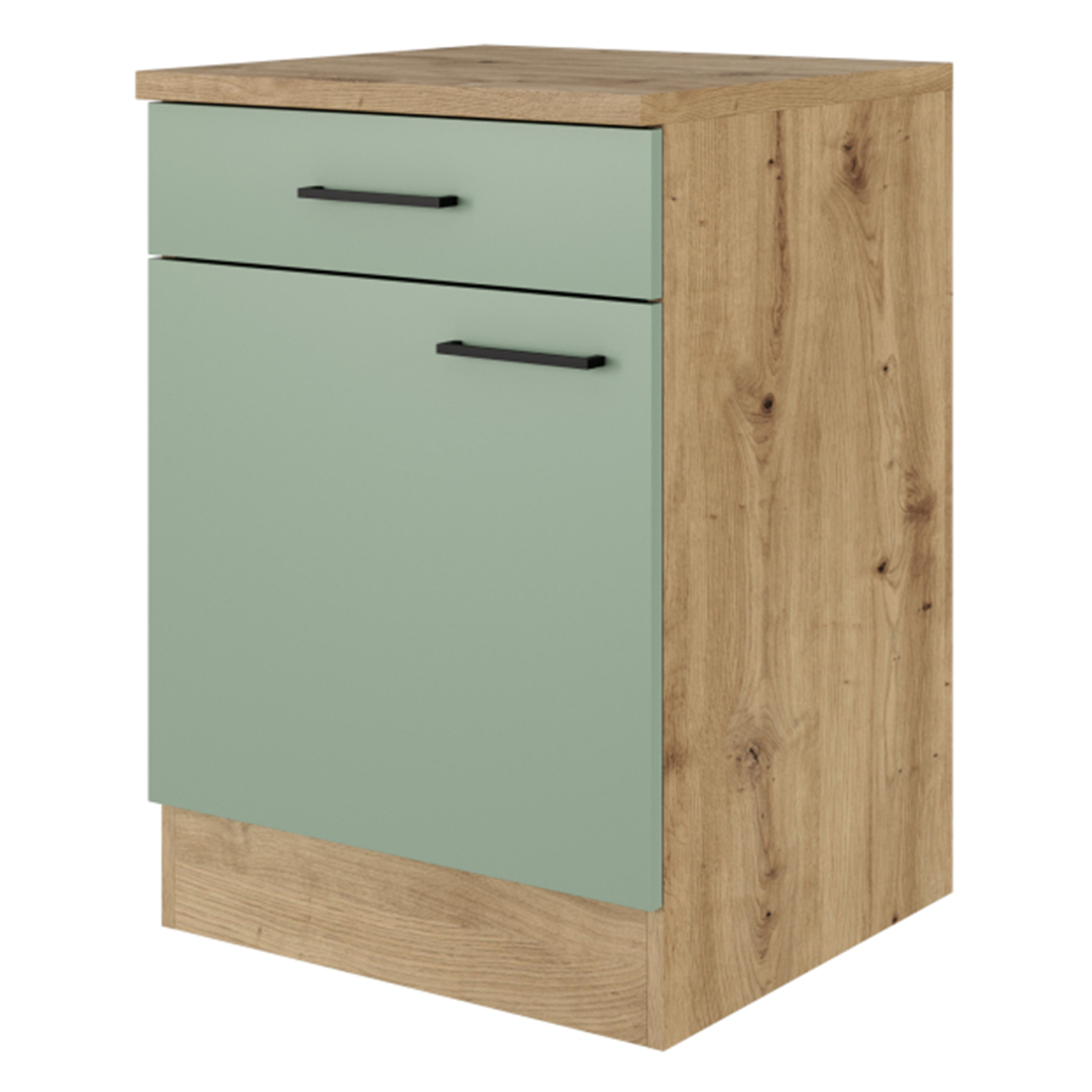 Unterschrank CARA - schilfgrün - Artisan Eiche - 60 cm