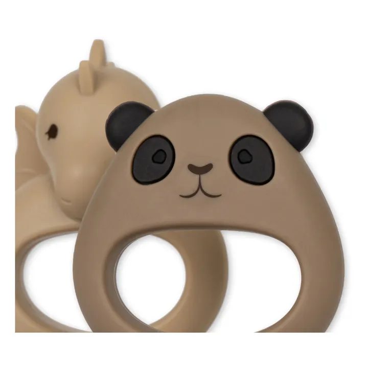 Konges Sløjd Tétines grignoteuses Dragon/Panda - Set de 2 | Beige