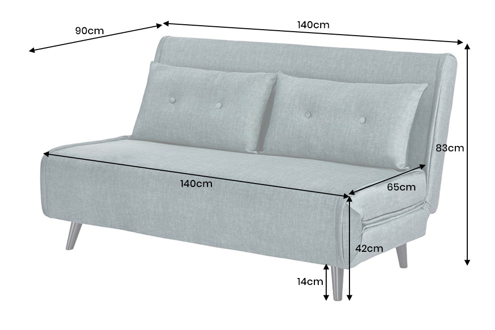Retro Schlafsessel SMART MULTIFUNCTION 140cm petrol Vogue Velours Samt Bettfunktion