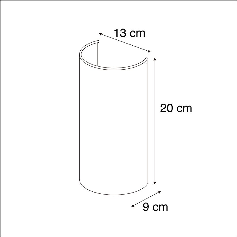 Moderne wandlamp, zwart en goud - Simple Drum
