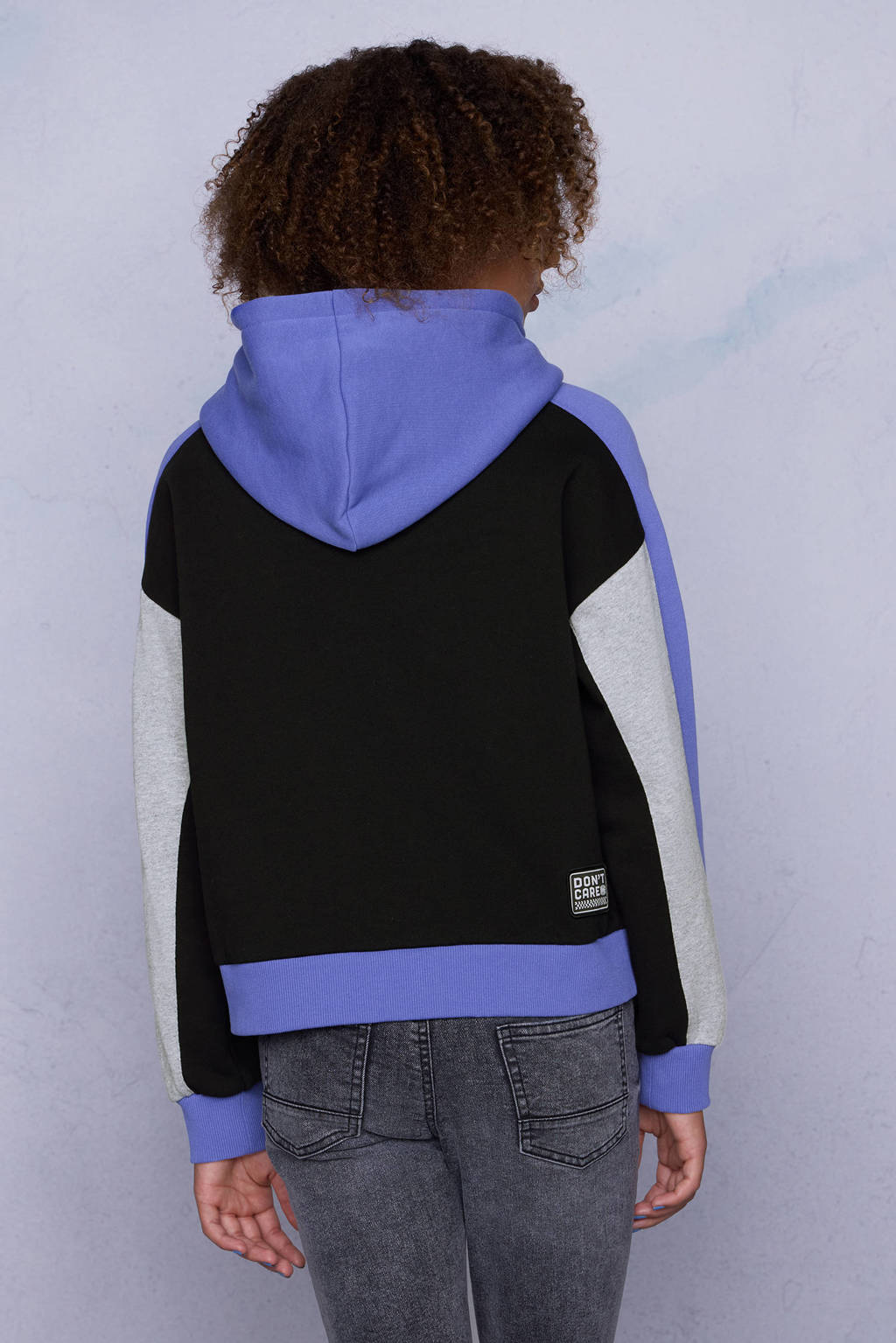 Coolcat Colourblock Hoodie Nathalia Not Interested Print