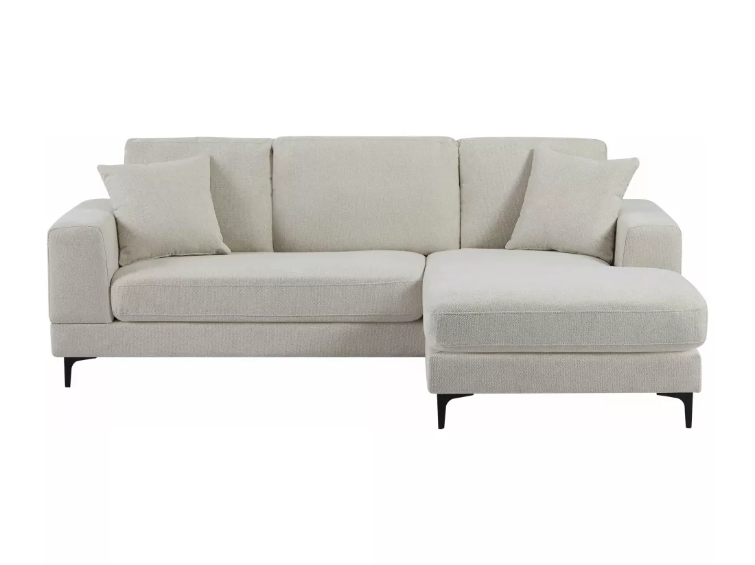 Canapé d'angle réversible en tissu texturé beige JAMOLO