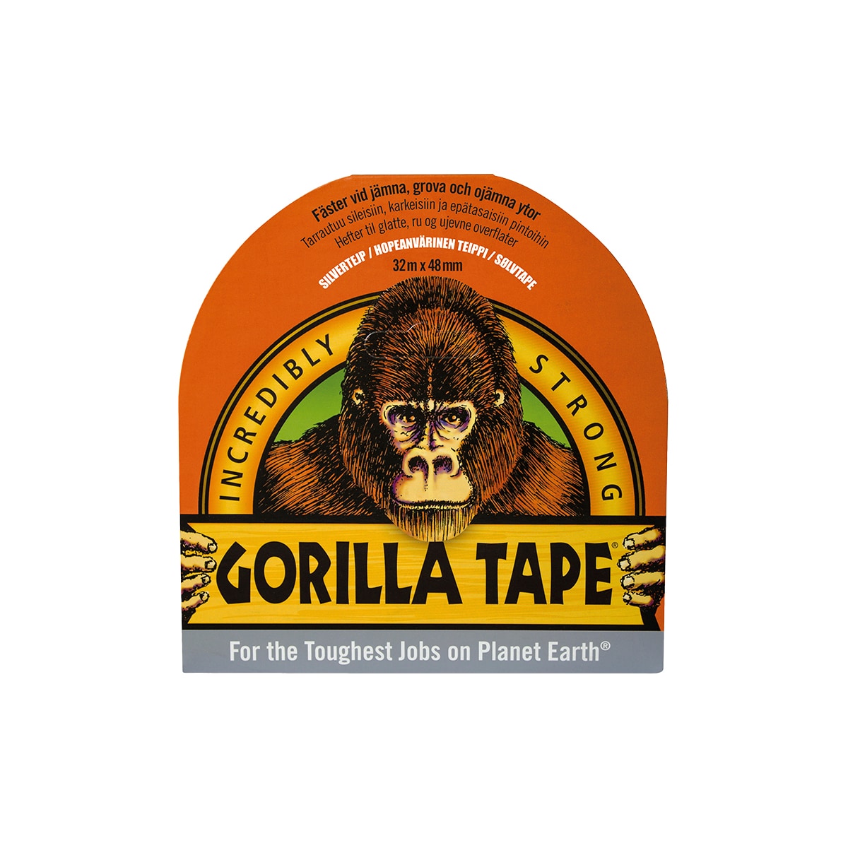 Gorilla Glue-tape, sølv, 32 m × 48 mm