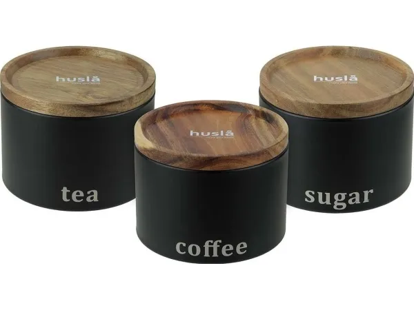 Husla SET OF KITCHEN CONTAINERS HUSLA black 73949