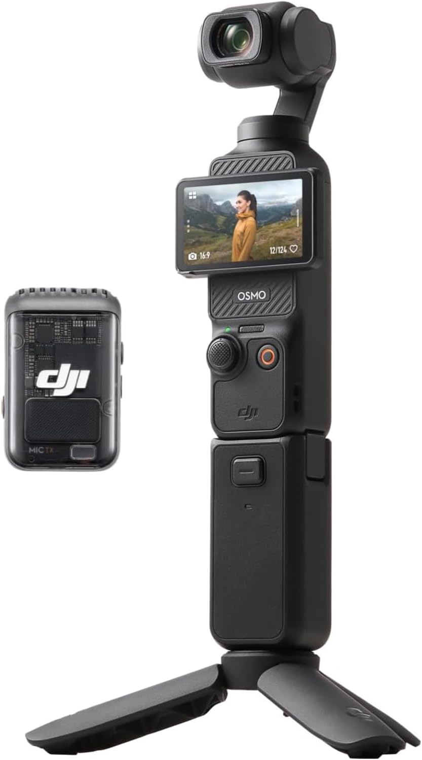DJI Osmo Pocket 3 Créateur Bundle, camera vlog CMOS 1'' et Vidéo 4K/120 ips, digital et petite, Stabilisation à 3 axes, Suivi Facial/Objet, MAP rapide