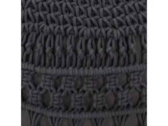 Pouf fait à la main en macramé Anthracite 45x30 cm Coton