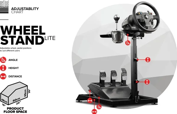 Next Level Racing Wheel Stand Lite - Racersimulator-cockpithjul/pedalstander - pulverbelagt stål