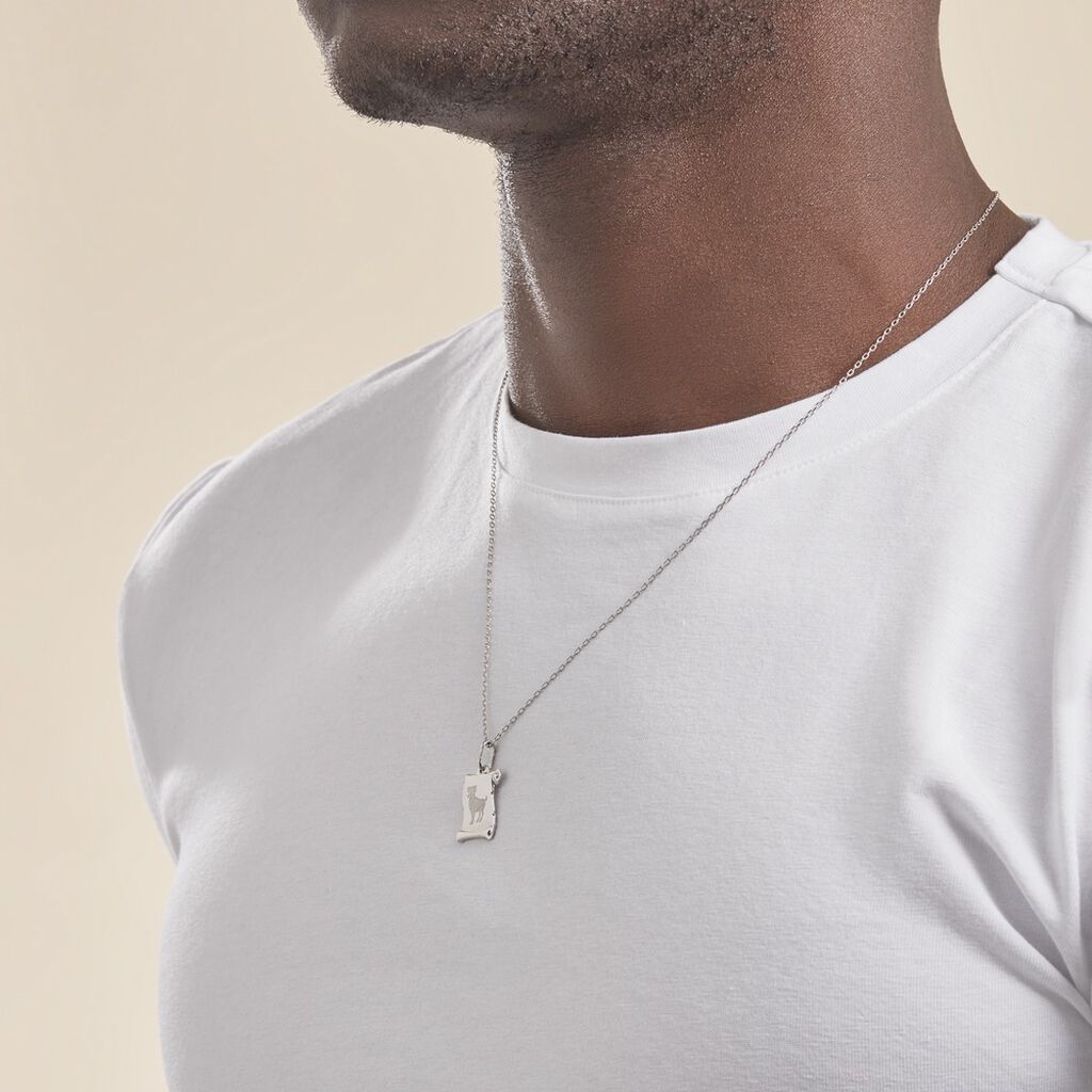 Pendentif Zodiaque Parchemin Argent Blanc