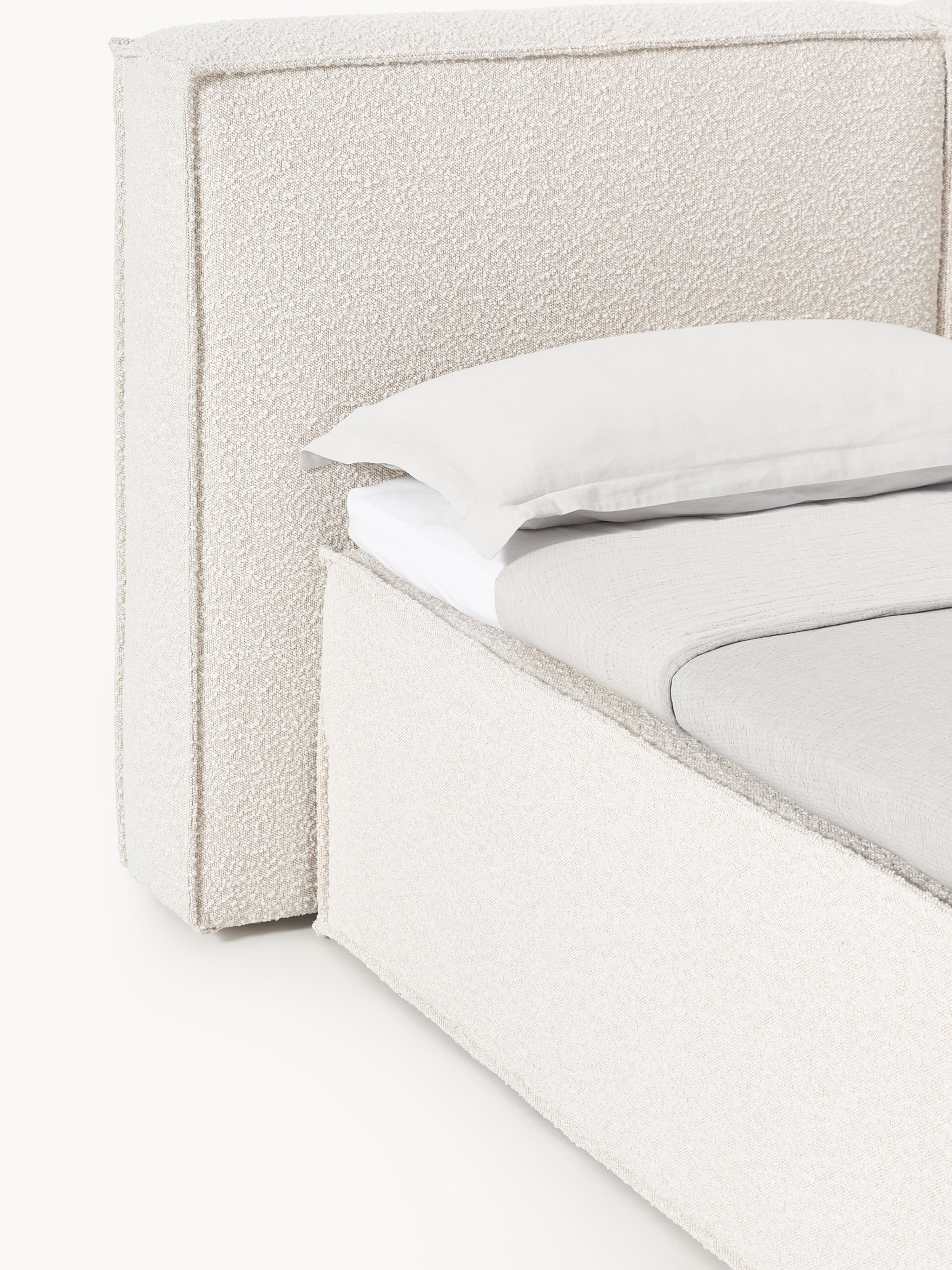 Bouclé boxspring bed Lennon