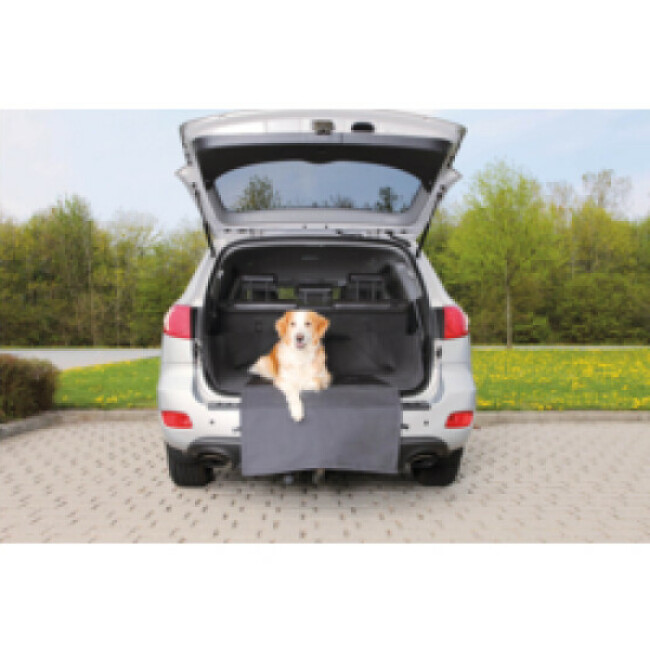 Couverture noire de protection pour coffre de voiture Friends on tour pour chiens