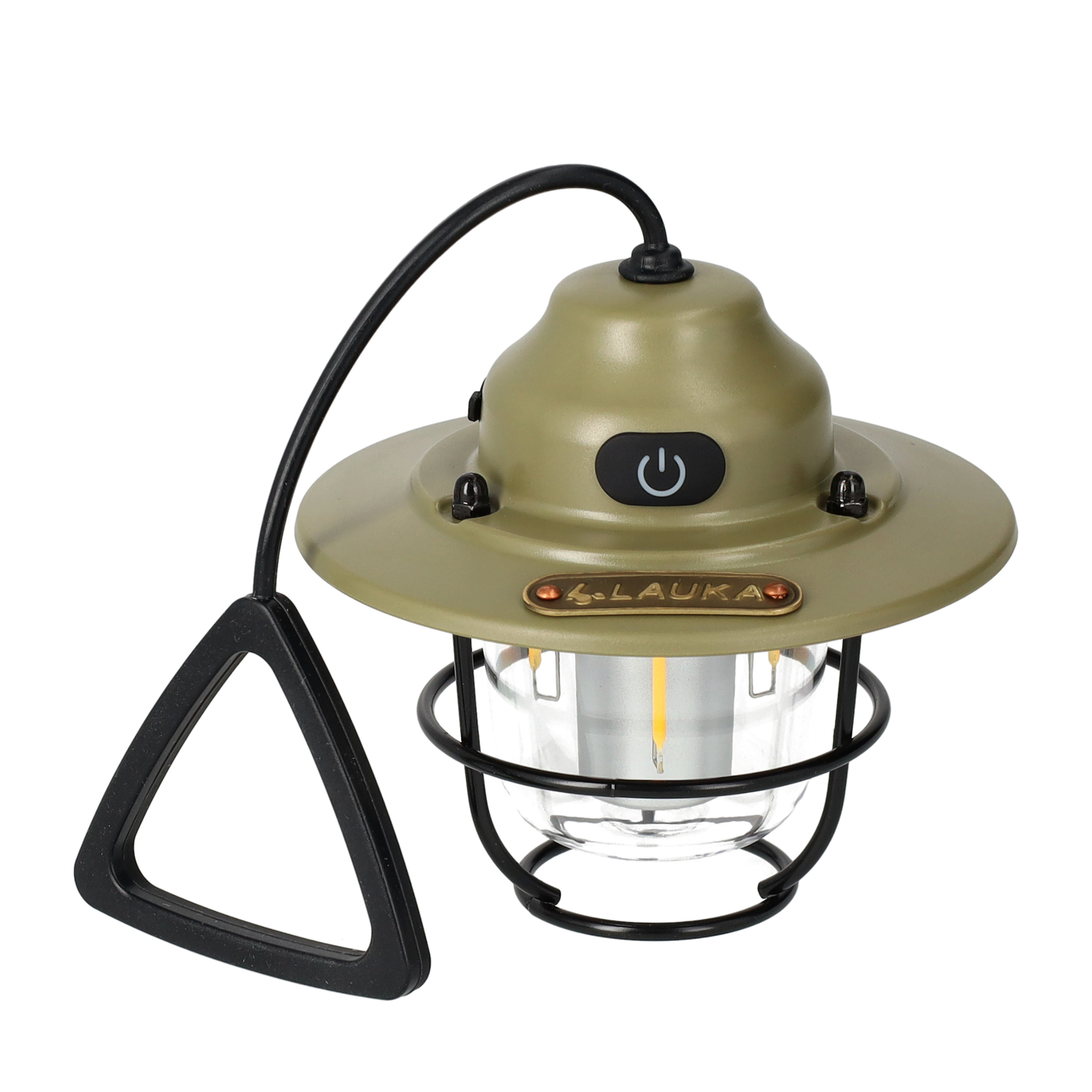 USB LED Retro Outdoor Hängelampe Camping Laterne Spritzwassergeschützt IPX4   2000mAh Akku - Grün