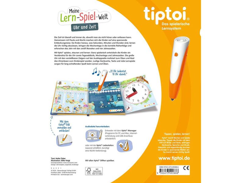 tiptoi Lernbuch Meine Lern-Spiel-Welt: Uhr und Zeit Uhrenlesen mit abwechslungsreichen Aufgaben und kindgerechtem Feedback