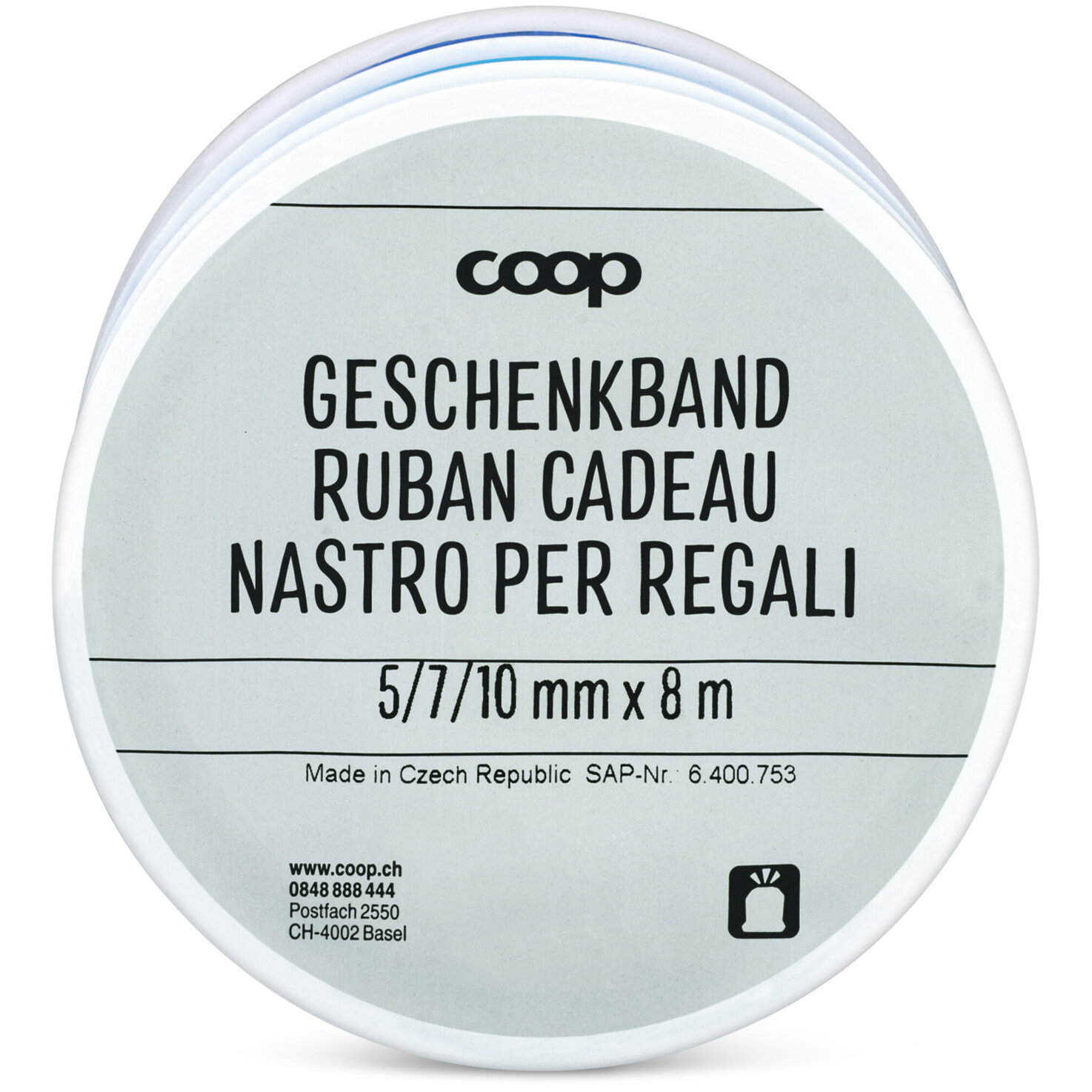 Geschenkband blau 3x10/7mm