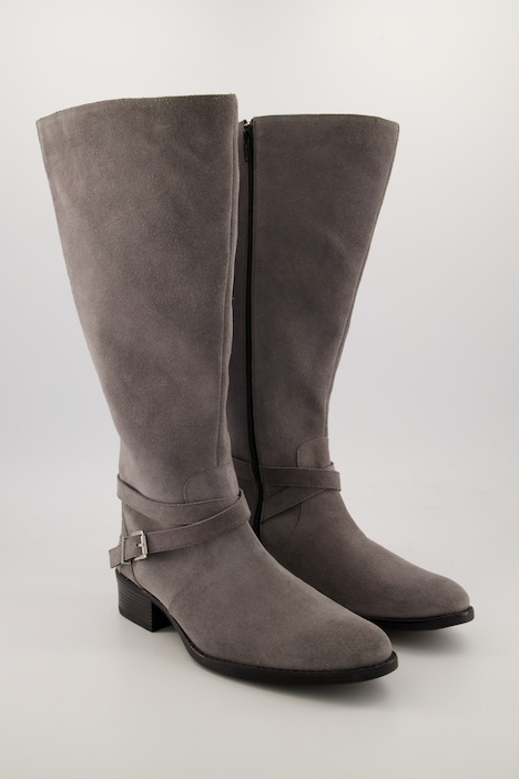 Stiefel, 3XL-Schaft, Veloursleder, Weite H
