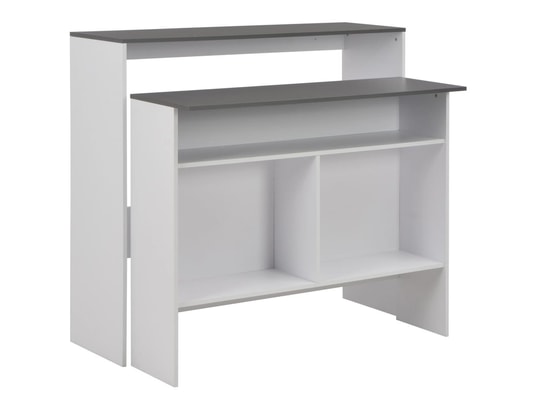 VIDAXL - Table de bar avec 2 dessus de table blanc et gris 130x40x12...