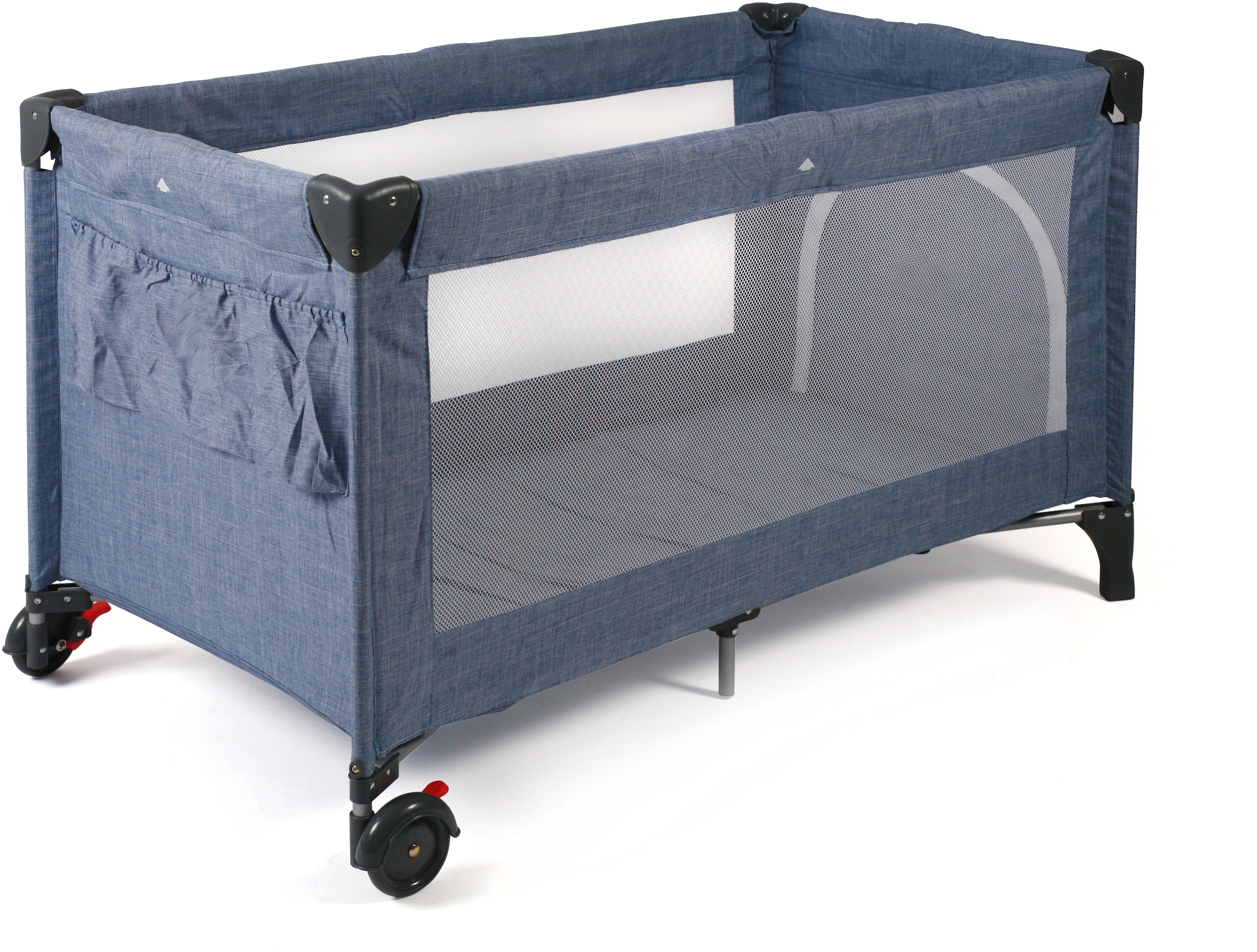 CHIC4BABY Baby-Reisebett »Luxus, Jeans Blue« inkl. Transporttasche