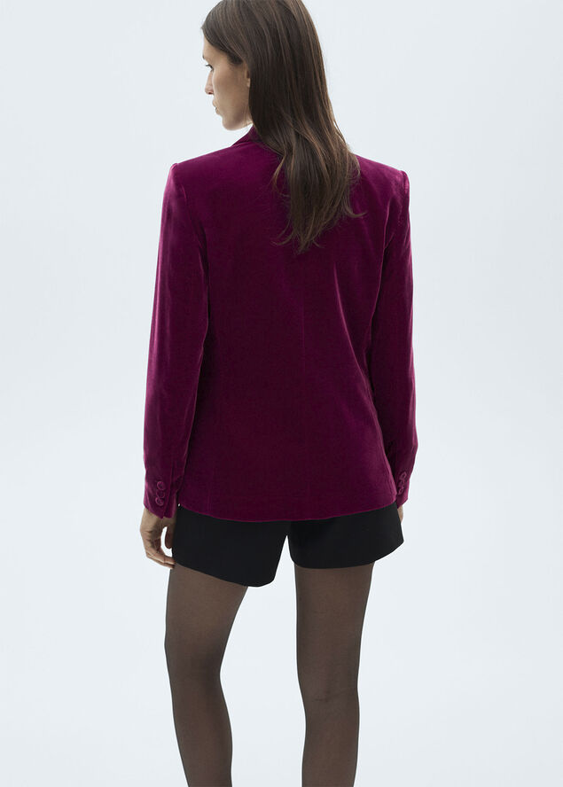 MANGO Velvet blazer Bright pink