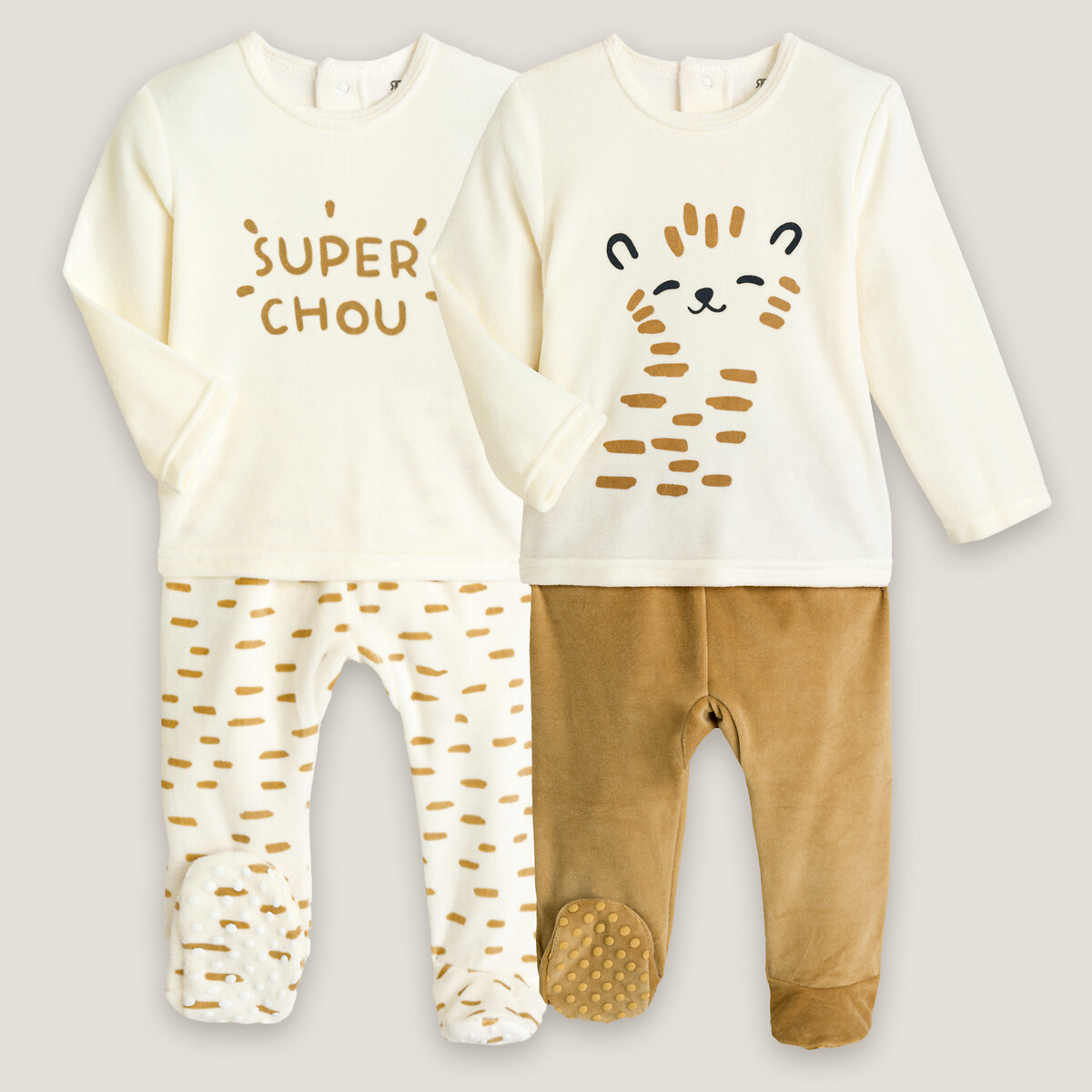 COLEÇÕES LA REDOUTE<br>Conjunto van 2 pijamas em fluweel