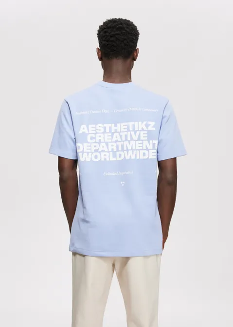 T-shirt met print worldwide paars (LAV)