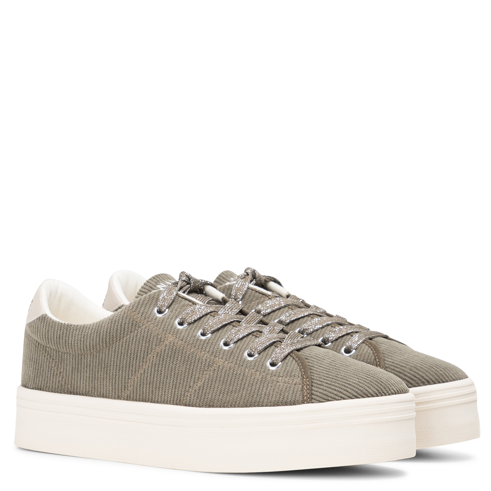 PLATO M RIB - Baskets basses en velours côtelé | Kaki