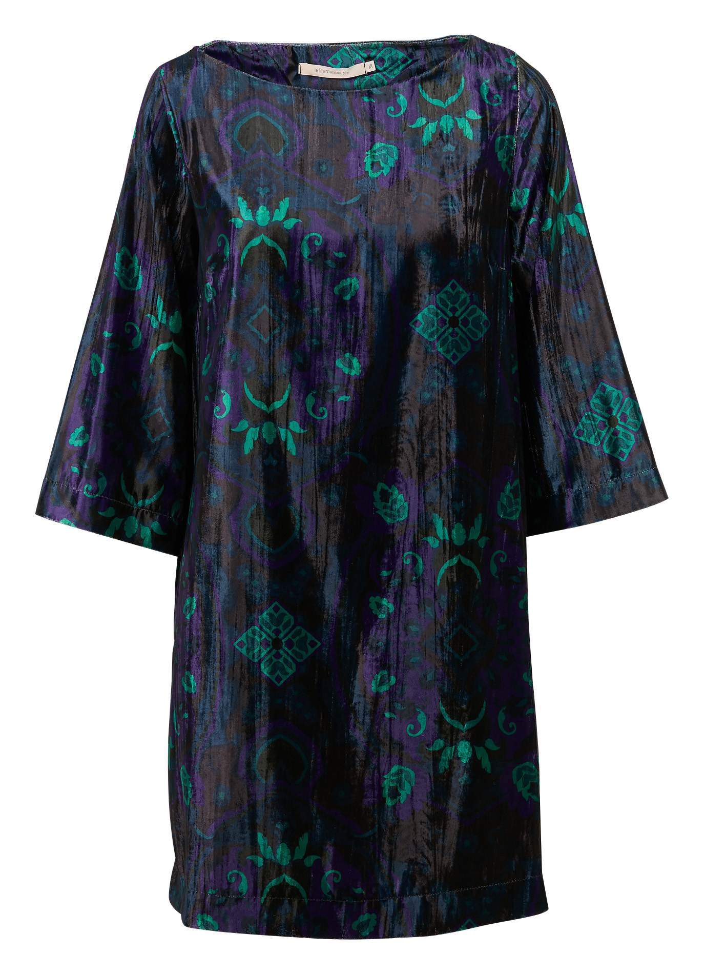 Robe courte trapèze imprimée | Multicolore