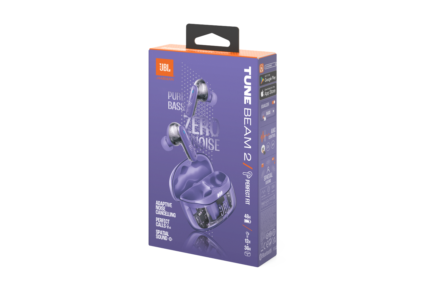 JBL - TUNE BEAM 2 - True Wireless NC Øretelefoner - Ghost lilla