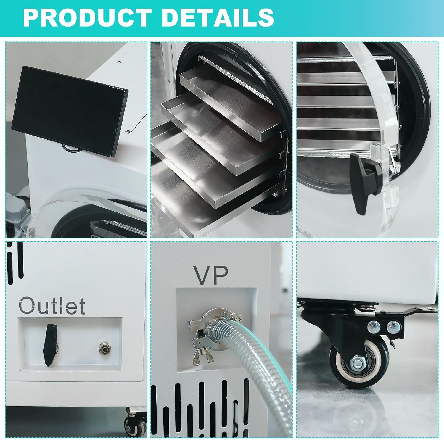 Freeze Dryer Gefriertrockner für zuhause mit 4 Ablagen, 5 kg Kapazität: Dehydrator für Lebensmittel Für Handel & zuhause! Ideal zum Konservieren von Lebensmitteln