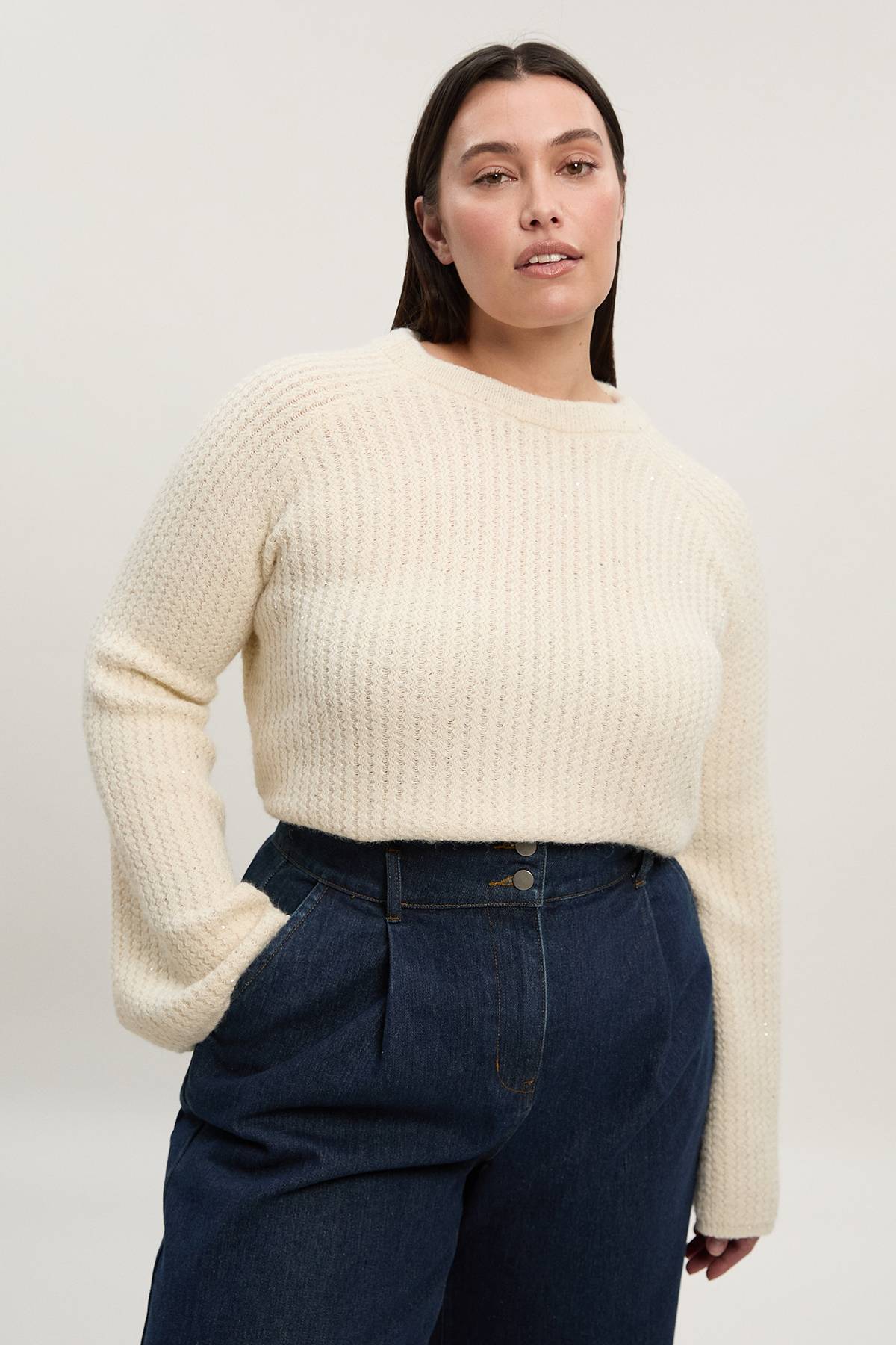 KarenMillen synthétiquell Grande Taille à Sequins Tricot avec Nœud