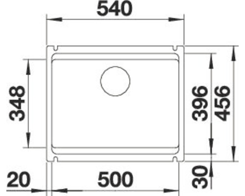 Blanco ETAGON 500-U spoelbak, 540 x 456 mm, zwart, 525155