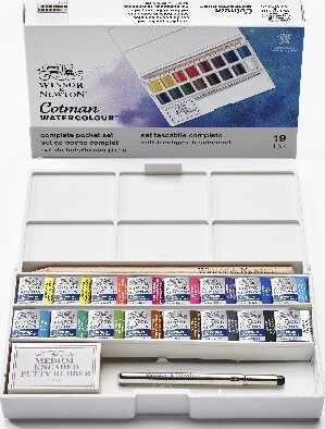 Winsor & Newton - Akvarelfarve Sæt Med 16 Farver - Complete Pocket