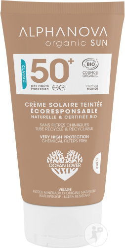 Alphanova Sun Crème Solaire Teintée Visage Medium IP50+ Tube 50ml