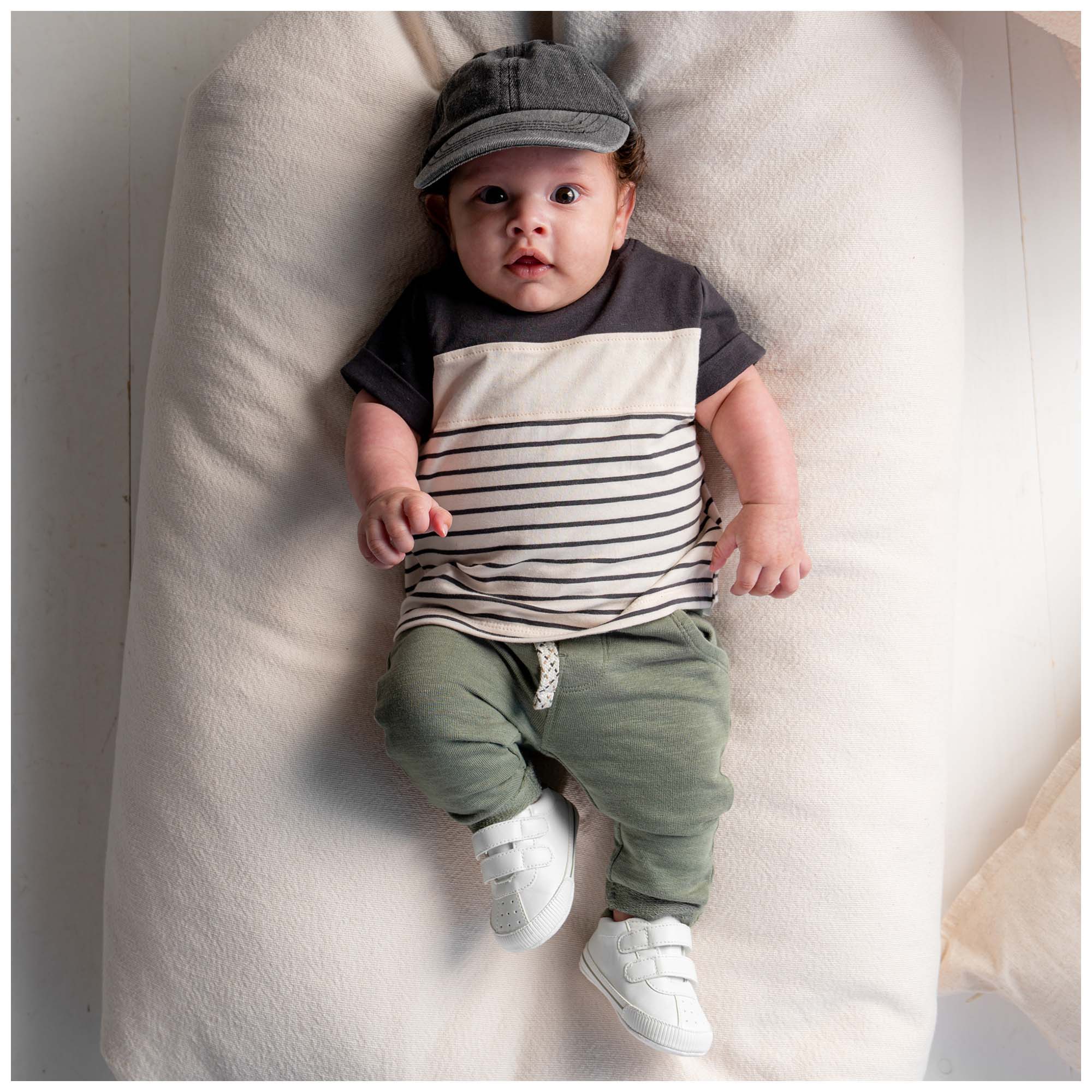 Prénatal baby T-shirt korte mouwen strepen multi