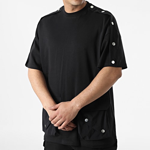 Ensemble Tee Shirt Et Pantalon Cargo LL604 Noir