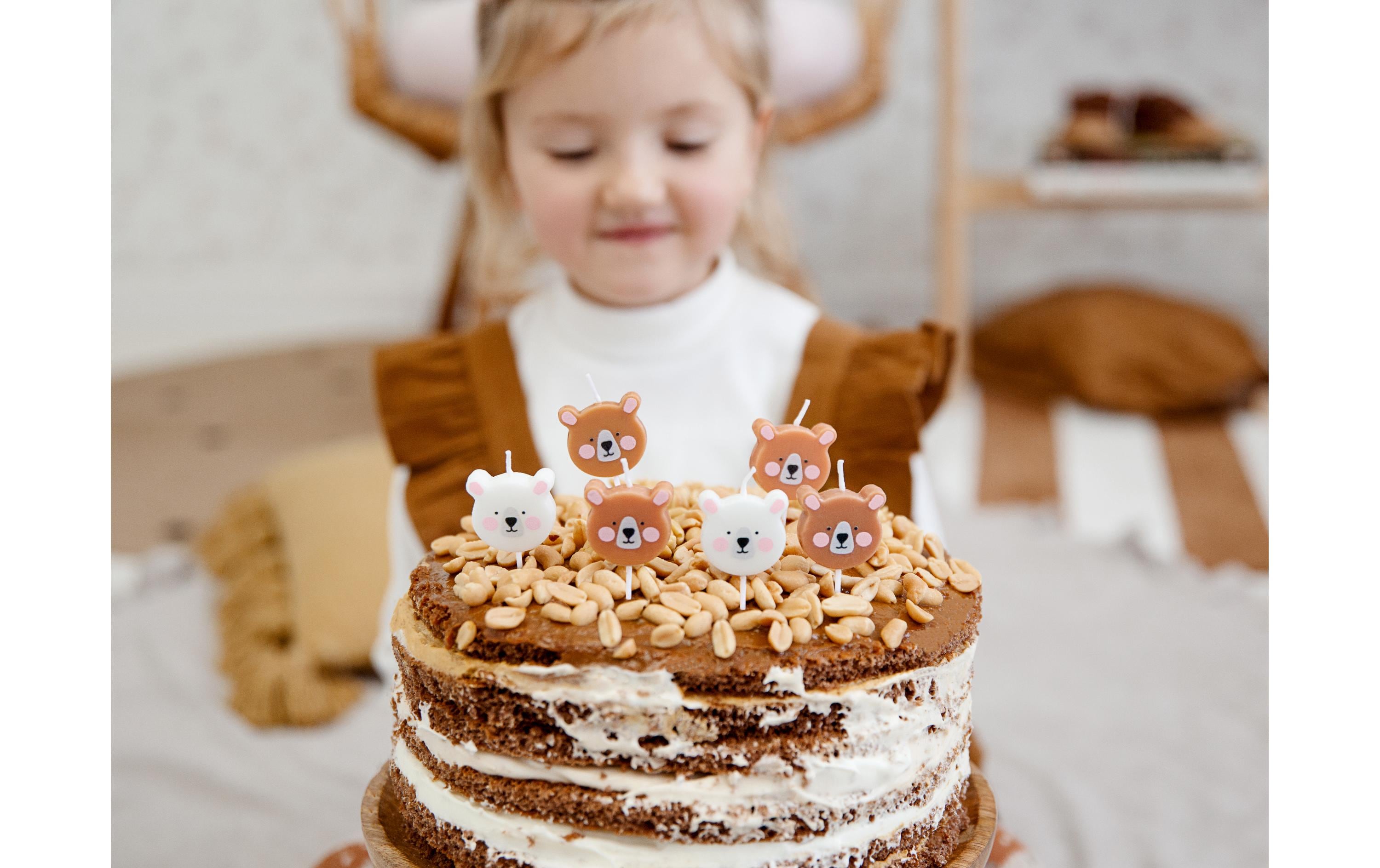 Kerze Teddybär 6 StückGeburtstagskerzen