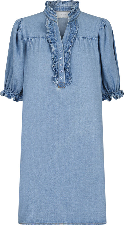 Neo Noir Alma Denim Dress Stonewash