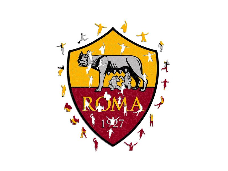 Iconic Puzzle AS Roma – Logo Offizielles Holzpuzzle, Grösse M
