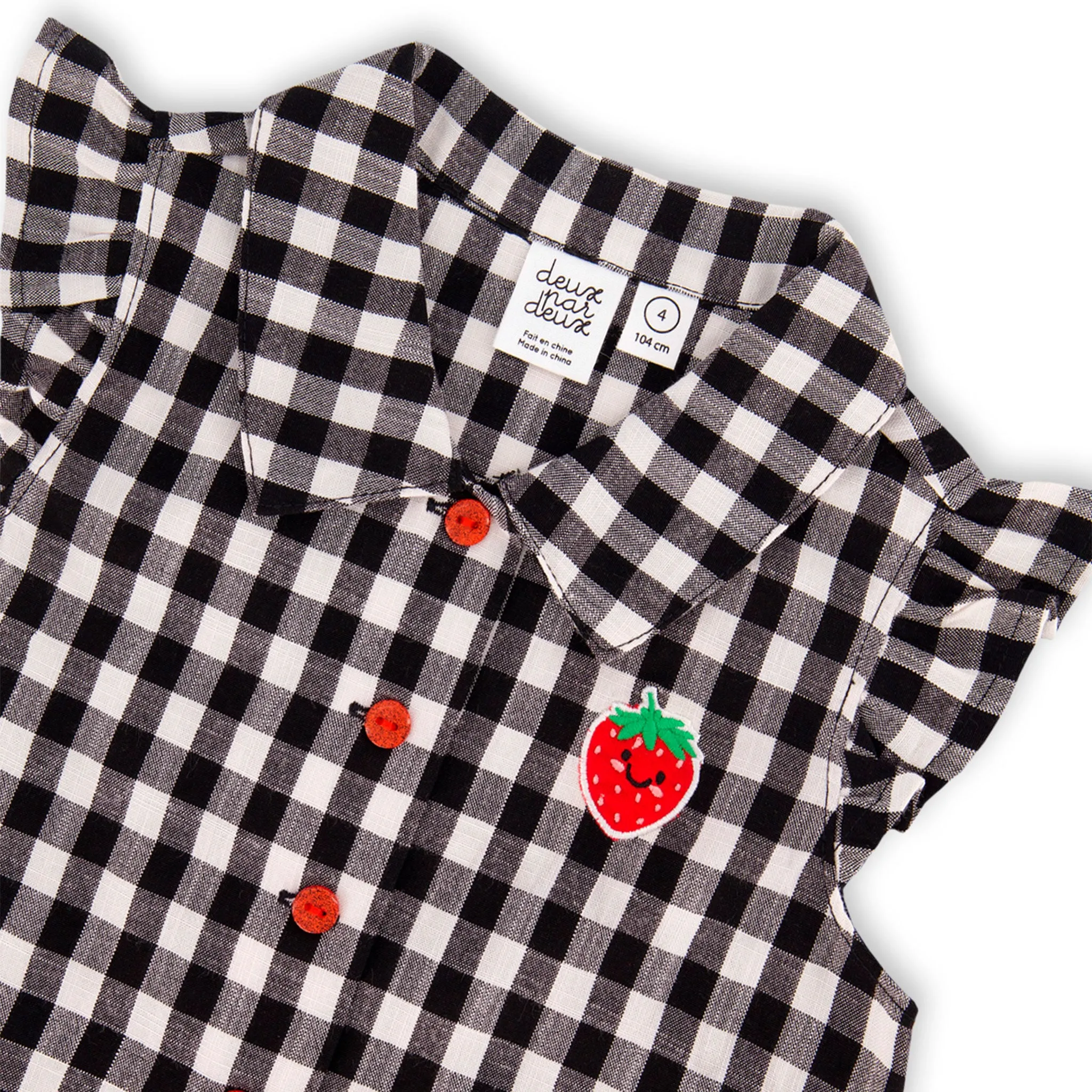 Deux par Deux Blouse Vichy Fraise 3-6ans