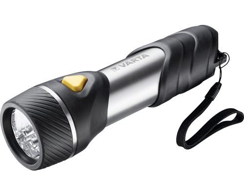 Varta LED zaklamp, 32 m lichtbereik, 14 LED's, incl. 2x D batterijen, Day Light Multi F30, zwart/zilver