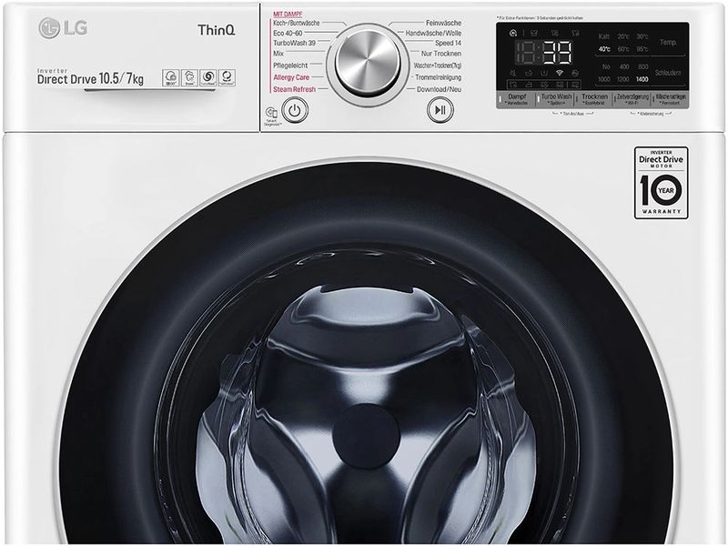 LG Waschtrockner V7WD107H2E 10.5 kg / 7 kg Tumbler zum Waschen und Trocknen in einem