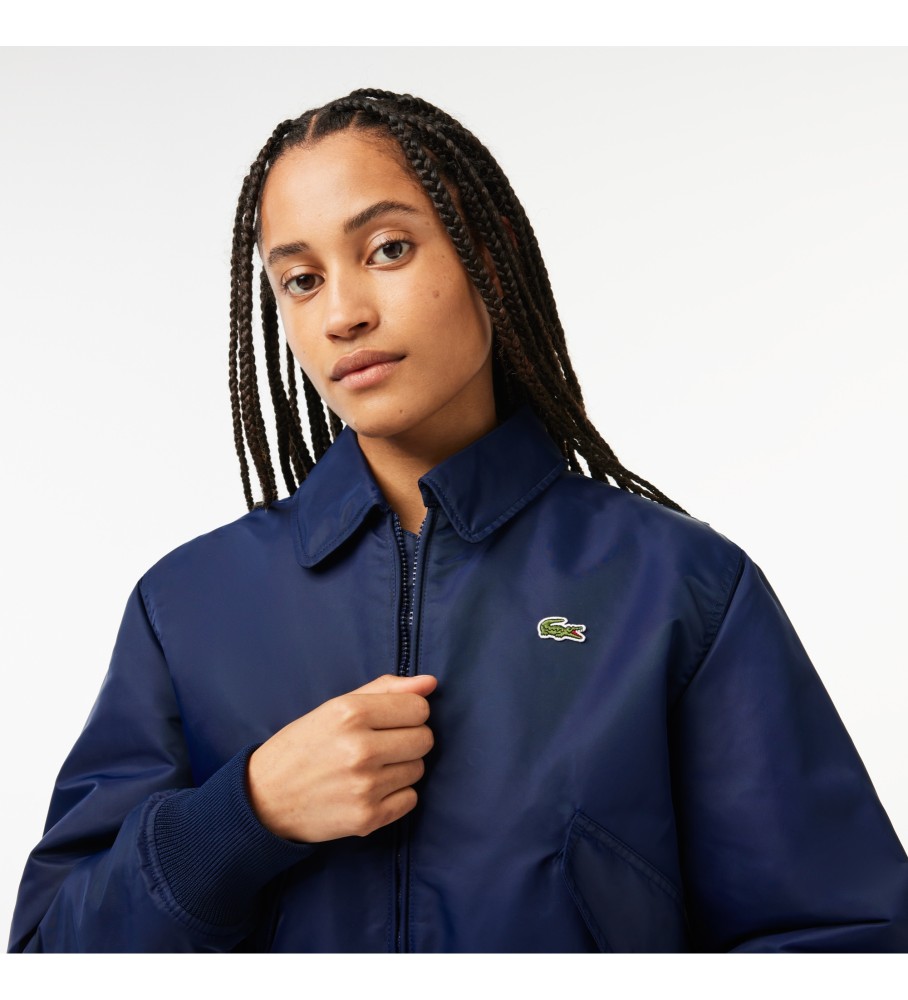 Jaqueta bomber oversized azul marinho da Lacoste