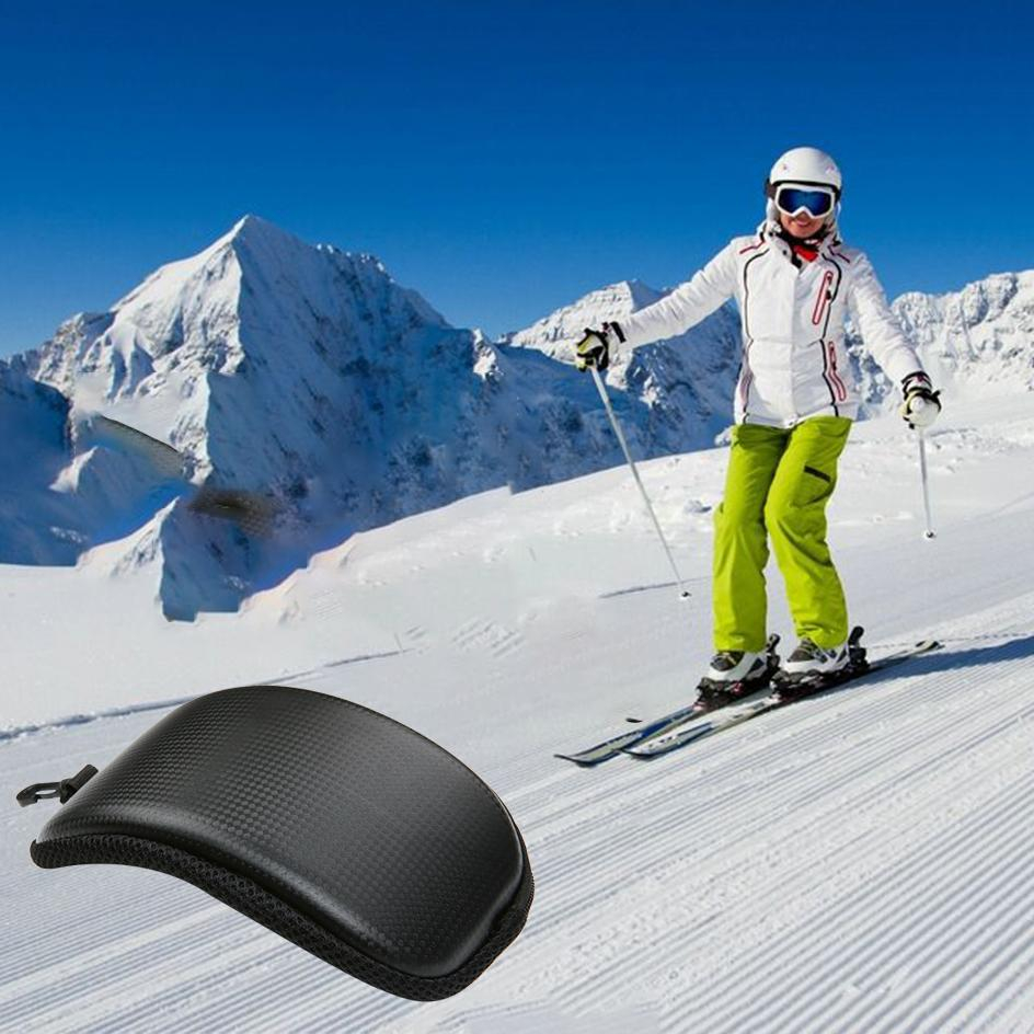(250x120x60mm) Hardcase Sportbrillen Etui Motocross Ski Brillenbox für Unterwegs - Schwarz