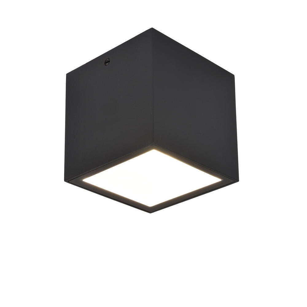 Gemini LED plafondlamp in matzwart, 7W, 750lm, IP65