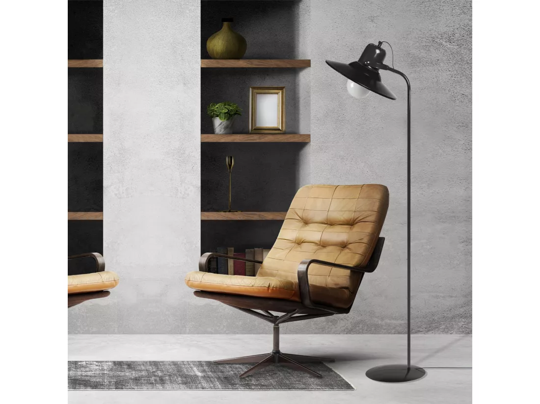 Lampadaire , ,articulé métal noir 150 cm.