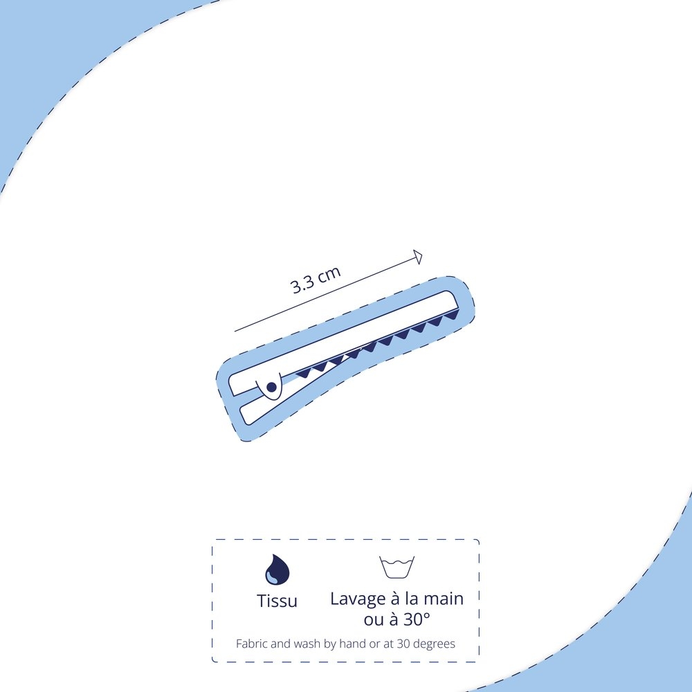 Barrette Eléphanteau Oxford Ciel