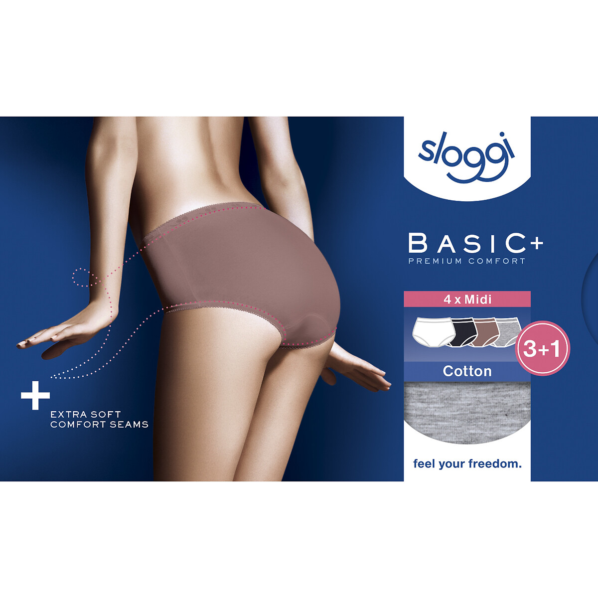 SLOGGI<br>Conjunto de 4 Slips Midi Basic+
