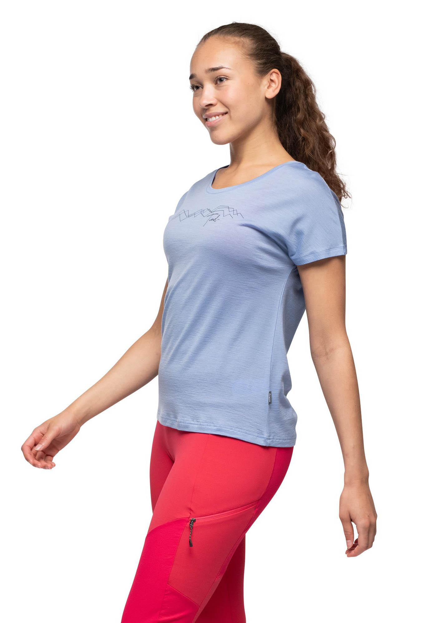 Tind Crux Merino Tee Dame Blueberry Milk/Navy Blue GML