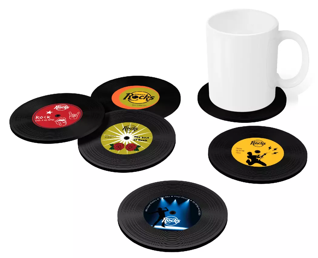 Untersetzer Vinyl Rock 6tlg.