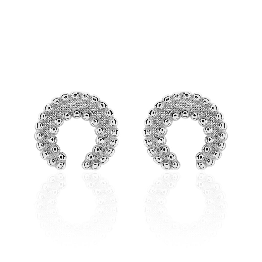Boucles D'oreilles Puces Vaea Argent Blanc
