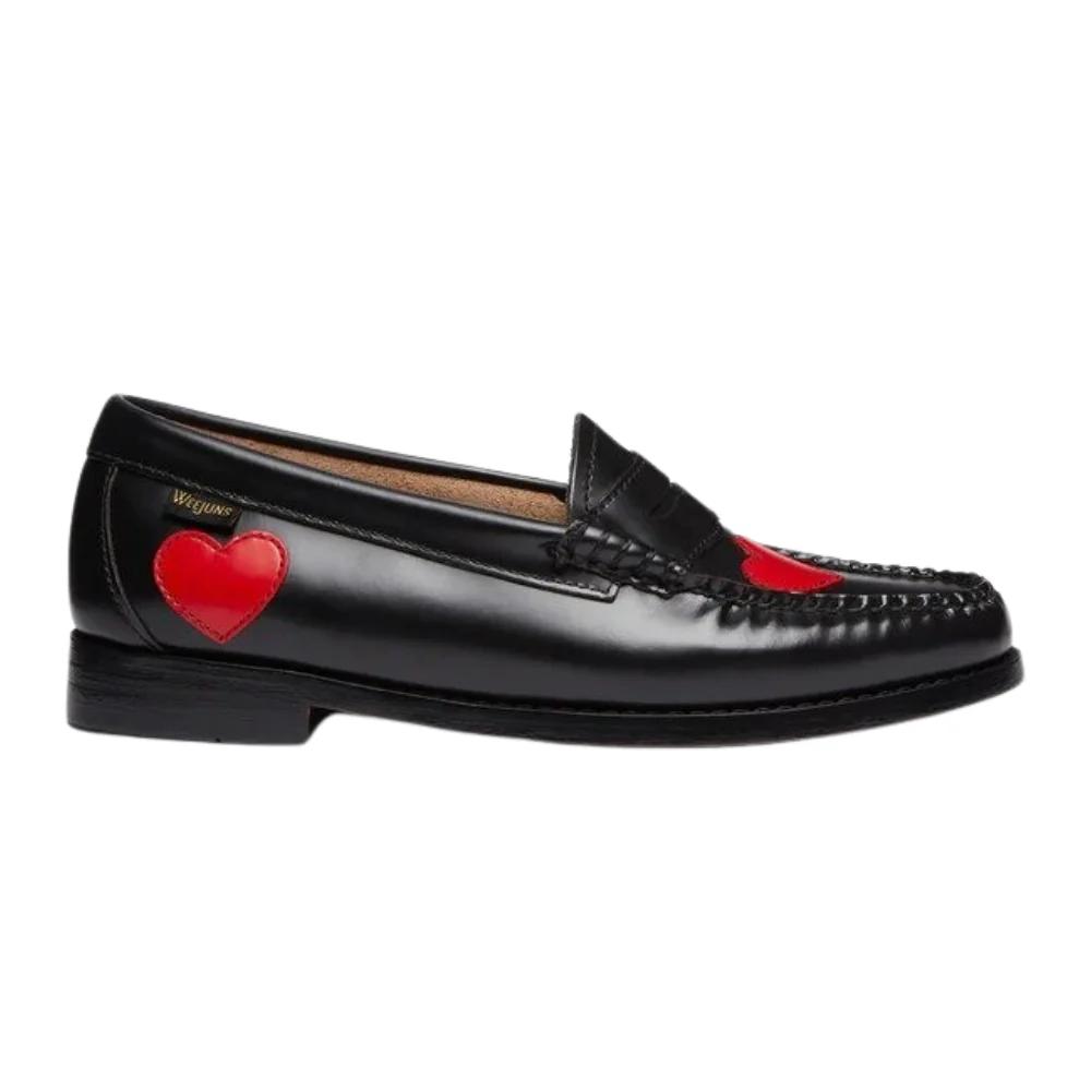 G.H BASS  Weejun Penny Love loafers - Black Leather/Red