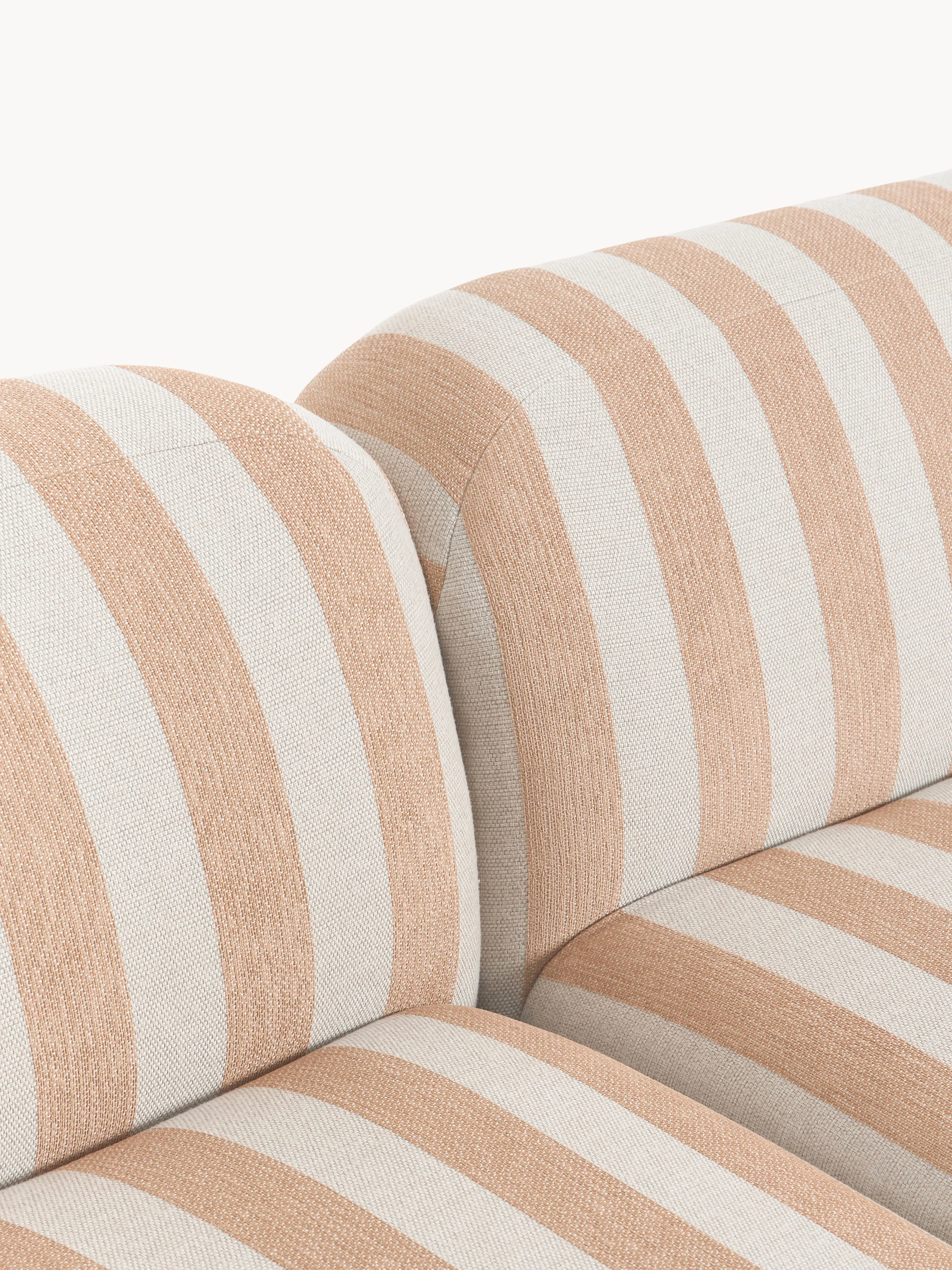 Gestreepte XL modulaire hoekbank Wolke met chaise longue